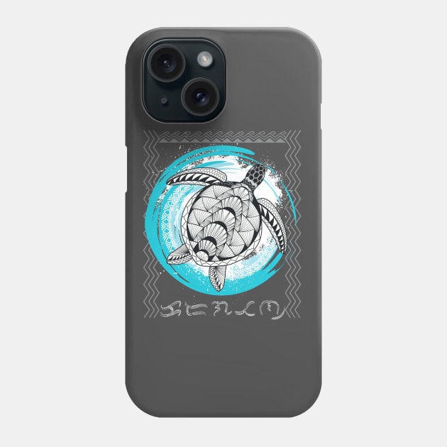 Tribal line Art Turtle/Baybayin word Karagatan (Ocean) Phone Case by Pirma Pinas