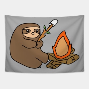 Sloth With Campfire Tapestry