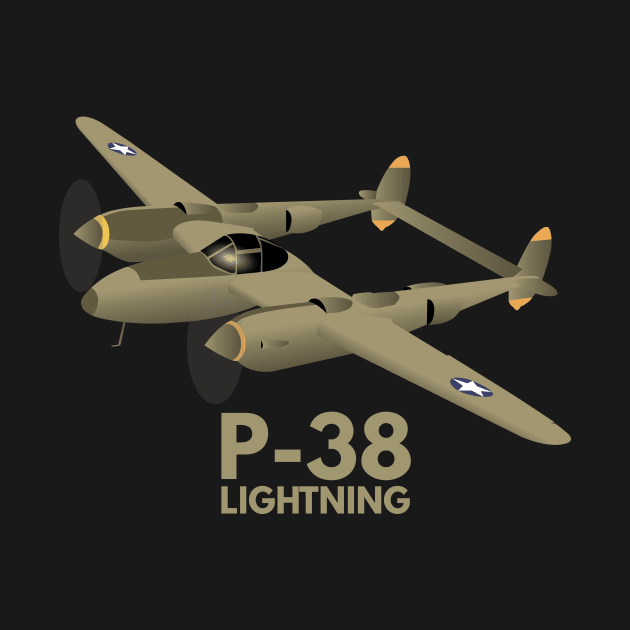 WW2 P-38 Lightning Airplane by NorseTech