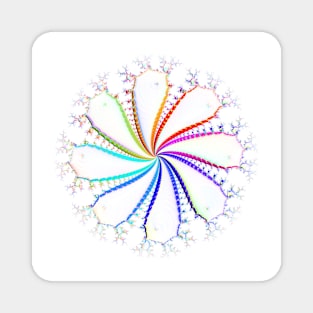 radial rainbow on white Magnet