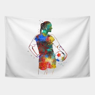 Female Soccer Player Tapestry