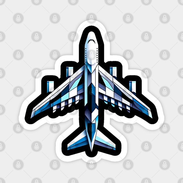 Geometric Jumbo | Boeing 747 Tee Magnet by Graphic Wonders Emporium