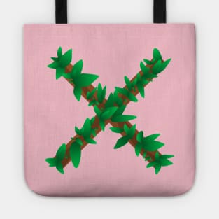 X Wood Leaf Game Play Button Tote