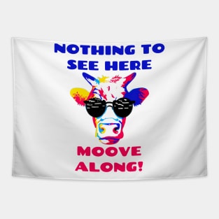 Moove Along! Pop Art Cool Cow Wearing Sunglasses Tapestry