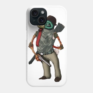 cyberpunk duck gangster in a mysterious pose, authoritative, judicious, cruel Phone Case