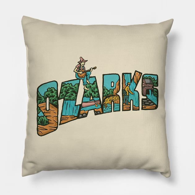 Ozarks hollyday Pillow by LAKE DUITE KANG