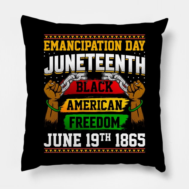 Emancipation Day Juneteenth Black American Freedom June 19th 1865 Pillow by ahadnur9926