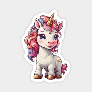 Cute Unicorn with Rainbow Mane Magnet