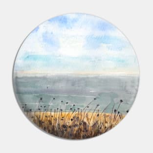 seaside of Brighton watercolor Pin