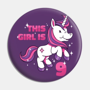 Cute Unicorn Birthday | This Girl Is Now 9 Pin