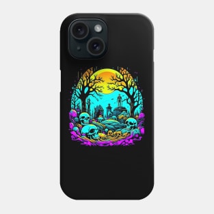 Night In The Graveyard of Skulls, Macabre Phone Case