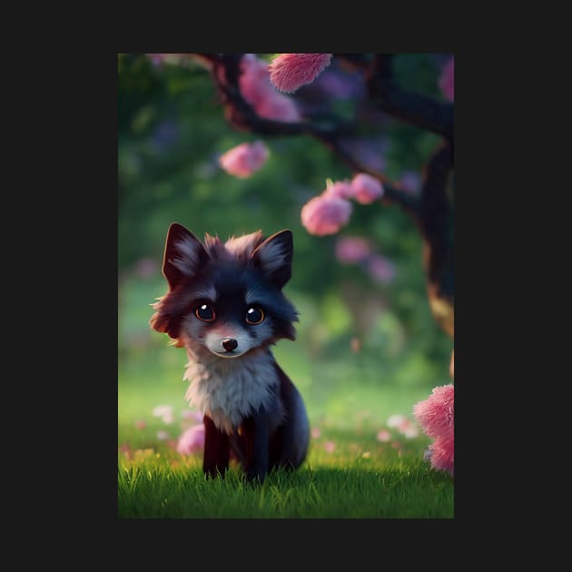 Cutest Little Black Fox by MyMagicalPlace