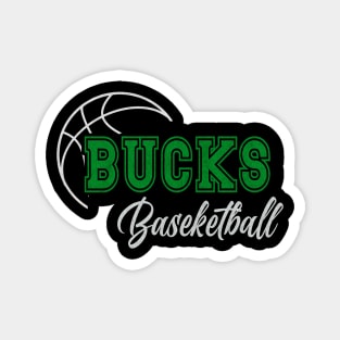 Classic Name Bucks Vintage Styles Green Basketball Magnet