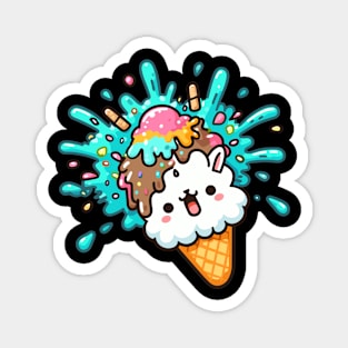 Tilted lama ice cream Magnet