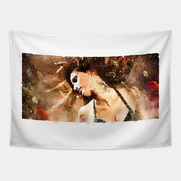 Party Girl Watercolor Tapestry by Watery