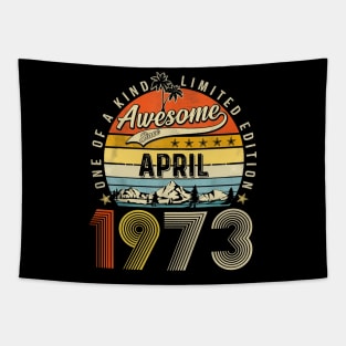 Awesome Since April 1973 Vintage 50th Birthday Tapestry