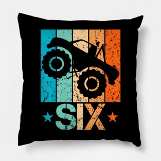 6Th Monster Truck Birthday 6 Year Old 6Yr Boys Birthday Pillow