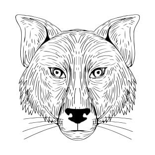 Fox Head Front Drawing T-Shirt