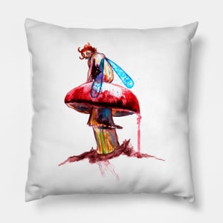 Mushroom Fairy on Red Mushroom Pillow