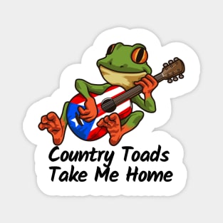 Frog with Guitar Country Toads Take me Home Magnet