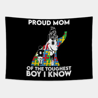 Proud Mom Autism Awareness Gift for Birthday, Mother's Day, Thanksgiving, Christmas Tapestry