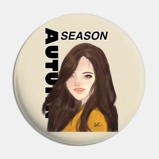 Autumn Season Girl Pin