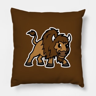 Bison Cartoon Animal Cartoon Island Pillow