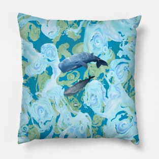 Underwater Giants - Choose your background color Pillow