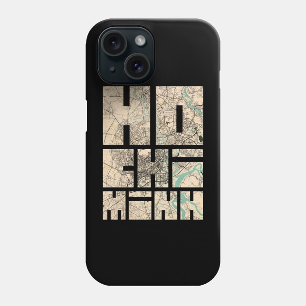 Ho Chi Minh, Vietnam City Map Typography - Vintage Phone Case by deMAP Studio