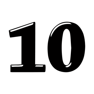 Number 10 in 3d font text style T-Shirt