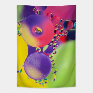 Colorful close up of oil drops in water Tapestry