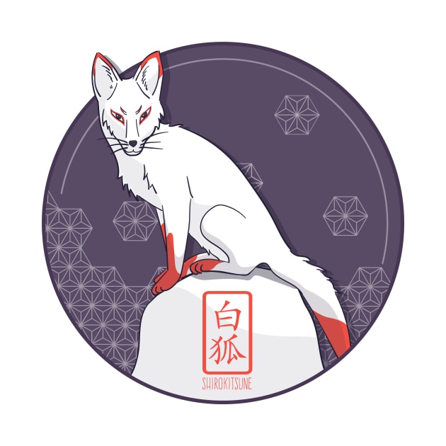 Japanese White Fox - Kitsune by Vilflo_store