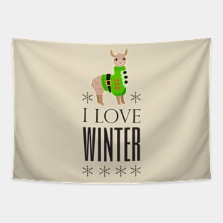 Christmas quotes with llama design Tapestry