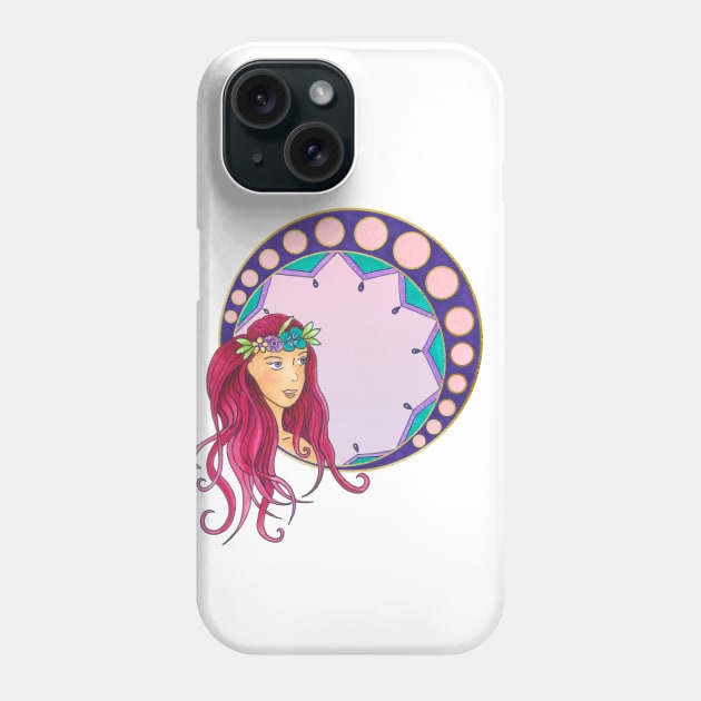 Pink Art Nouveau lady Phone Case by Home Cyn Home 