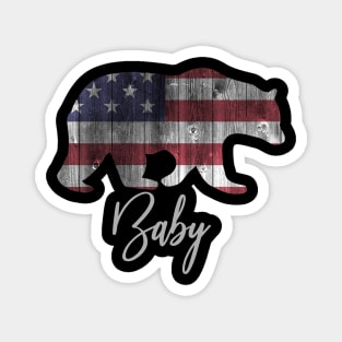 Baby Bear 4th of july flag american Magnet