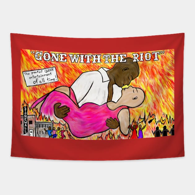 Gone With the Riot Tapestry by QueerAllClosets