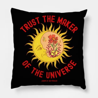 Celestial Sun Moon Universe Trust the Maker Pillow