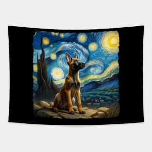 Starry Airedale Terrier Portrait - Dog Portrait Tapestry