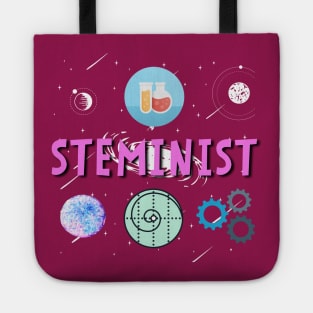 Steminist Women's Science Technology Engineering Maths STEM Stemanist White Background Tote