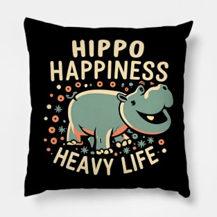 Hippo Happiness Heavy Life Pillow