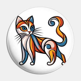 Pop art cat illustration. cubism cat illustration Pin