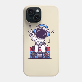 Cute Astronaut Listening Music On Boombox Cartoon Phone Case