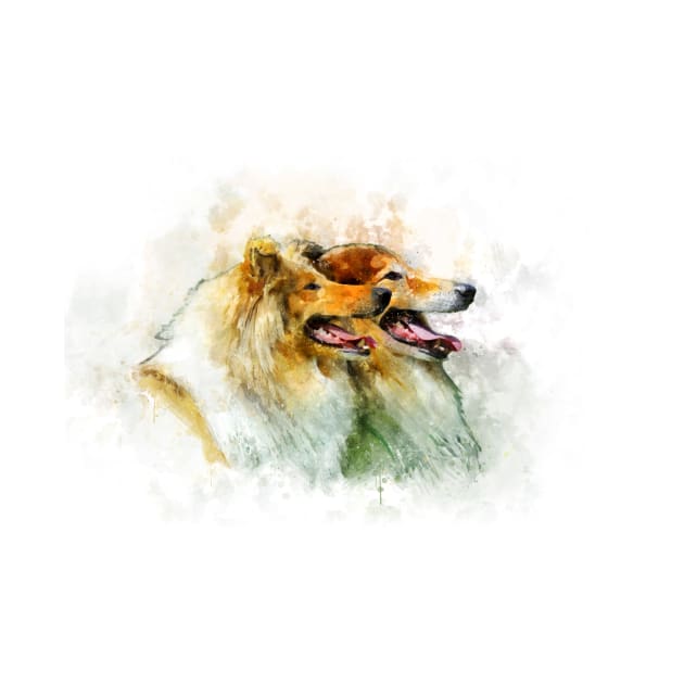 Rough Collie / Long-haired Collie watercolor by PetsArt