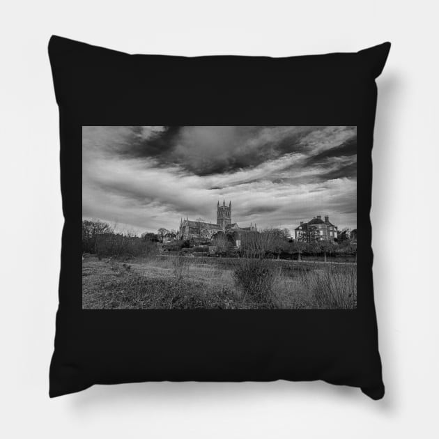 Worcester in Winter Pillow by adam-bullock