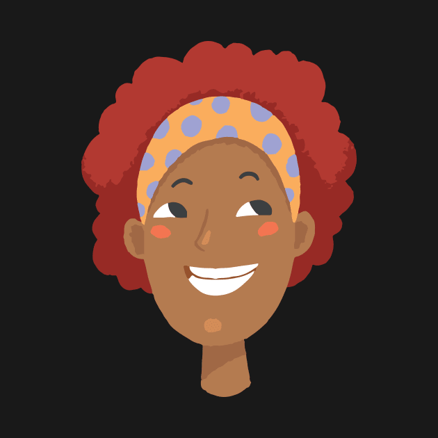 Black woman red hair avatar by JunkyDotCom