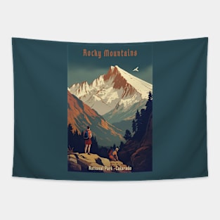 Rocky Mountain National Park Vintage Travel Poster Tapestry