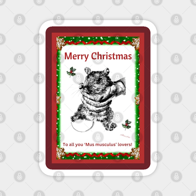 Mouse xmas card Magnet by AllansArts