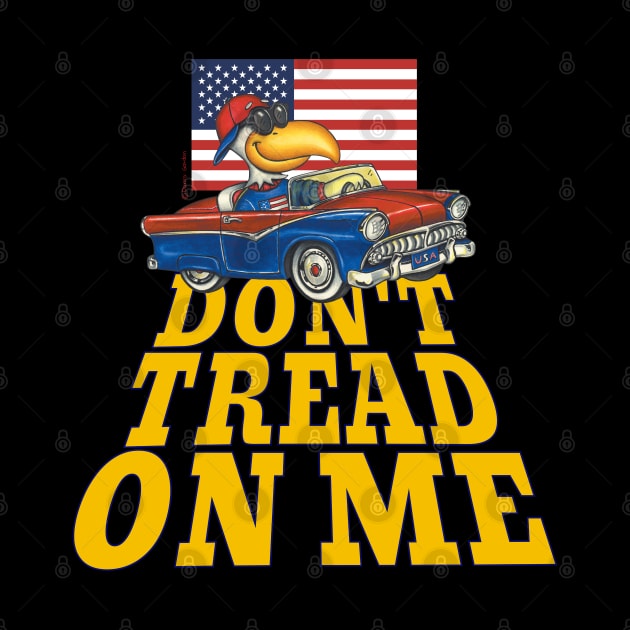 red white blue eagle classic car with Don't Tread on Me by Danny Gordon Art