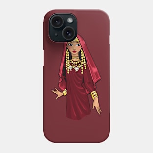 Black is Beautiful - Tunisia African Melanin Girl in traditional outfit Phone Case