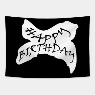 font metal with text happy birthday Tapestry